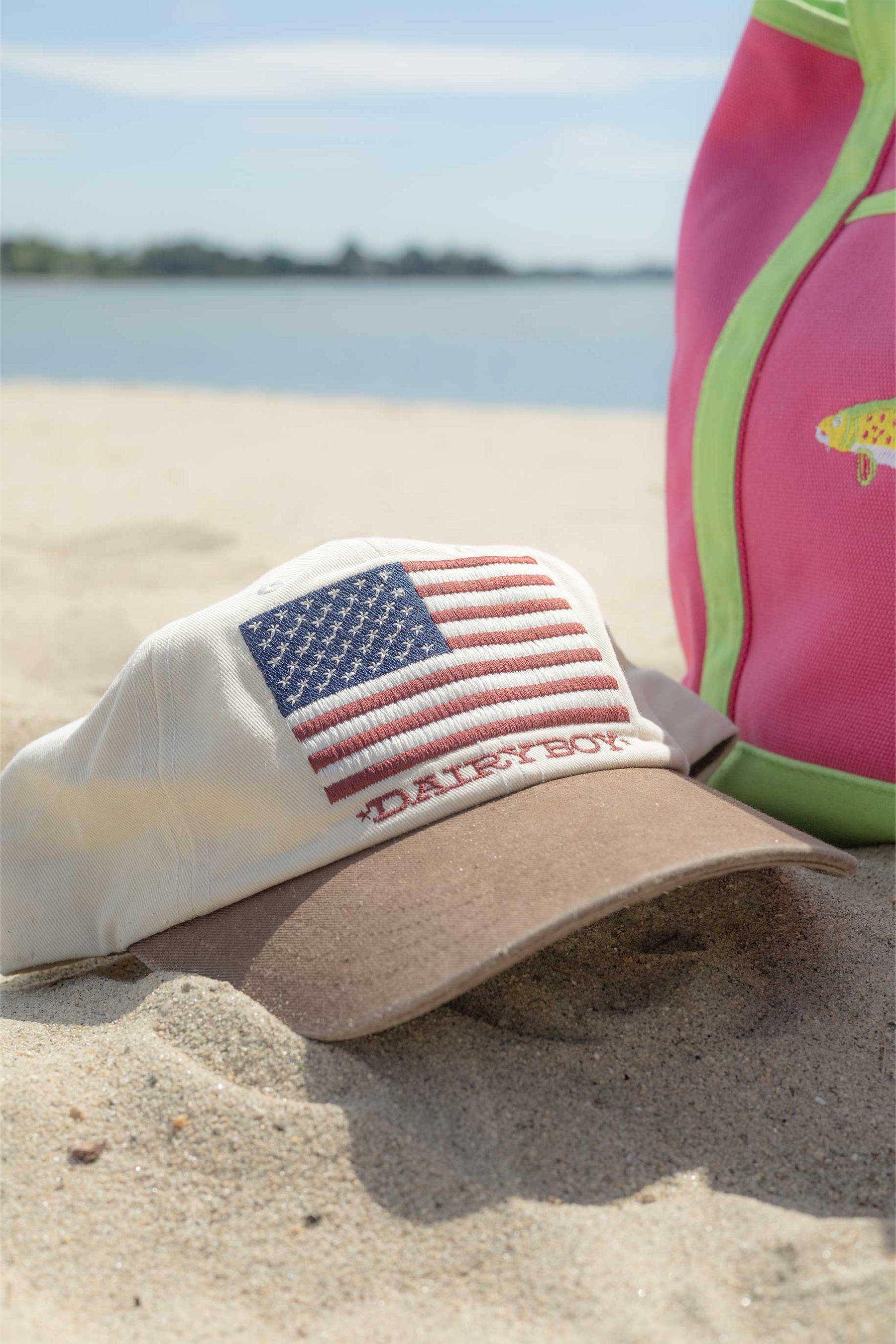Flag Stamp Baseball Hat - Brown