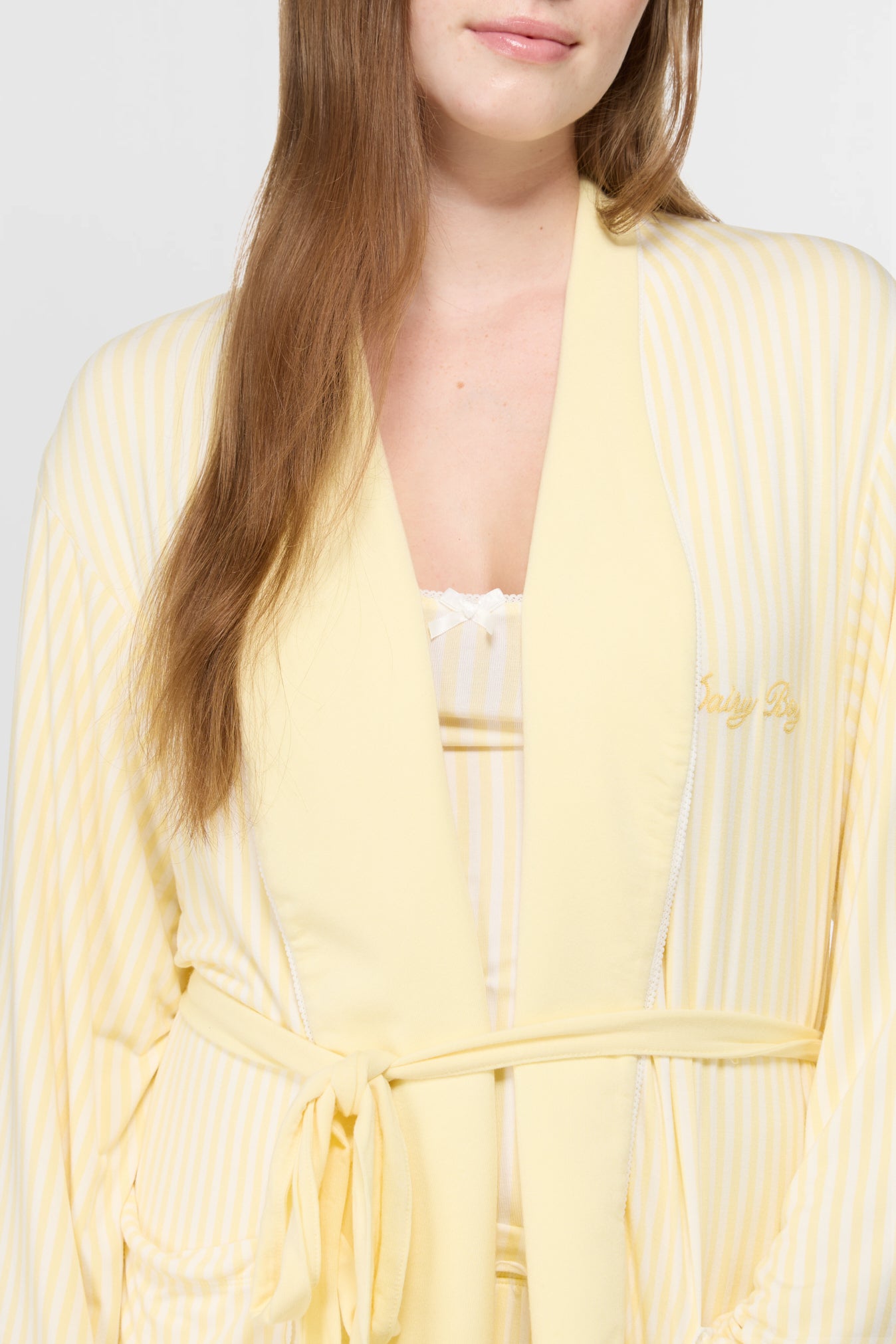 Lemon Pinstripe Robe