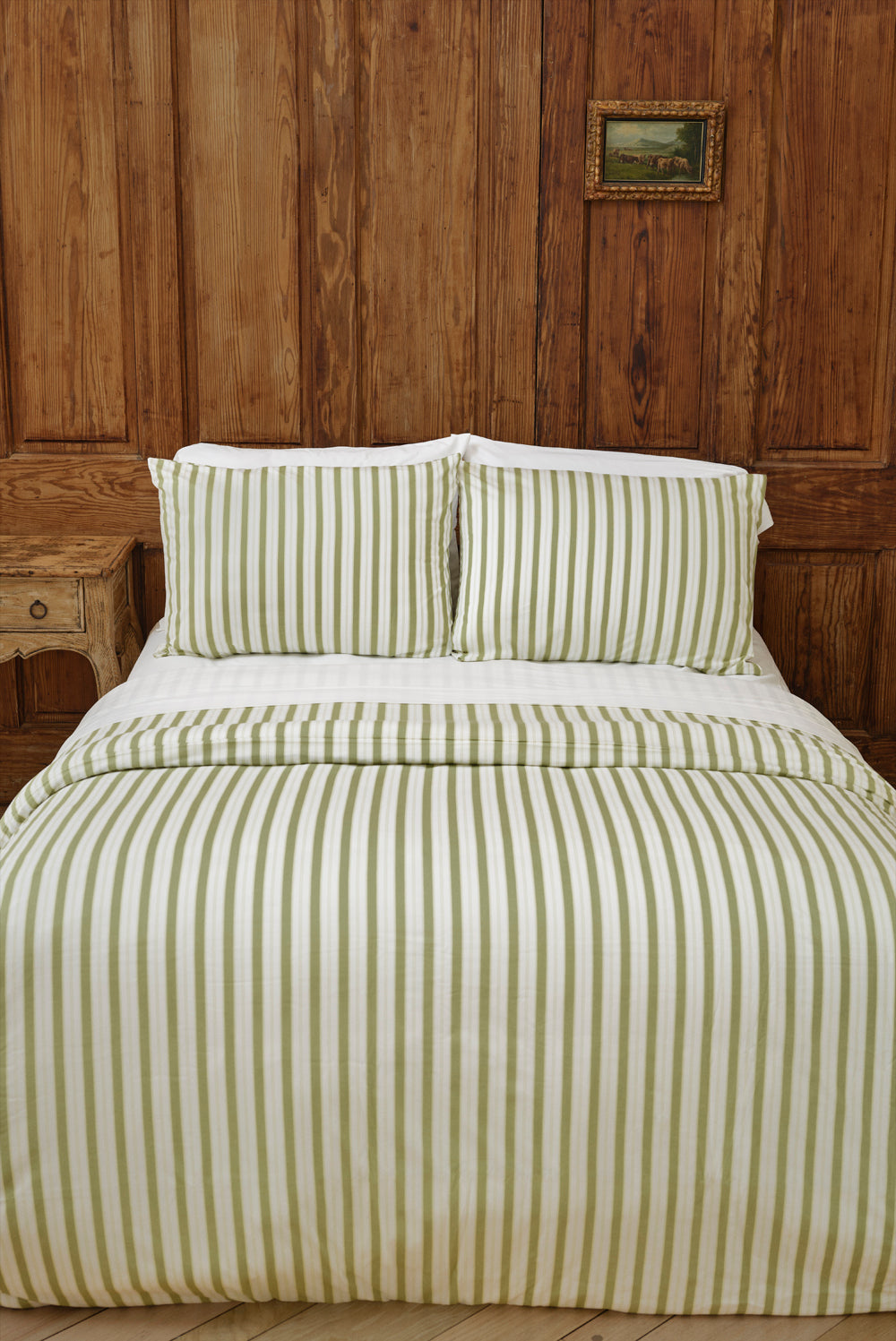 Farm Friends Bedding Kit - Green Pinstripe