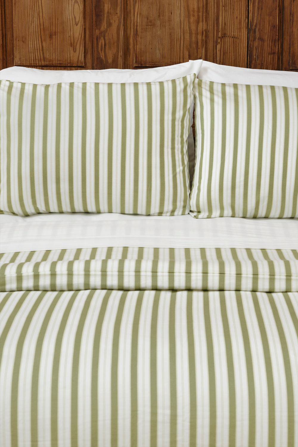 Farm Friends Sham Set - Green Pinstripe