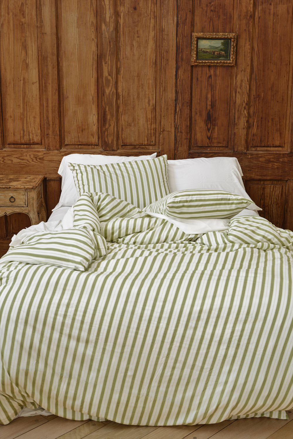 Farm Friends Bedding Kit - Green Pinstripe