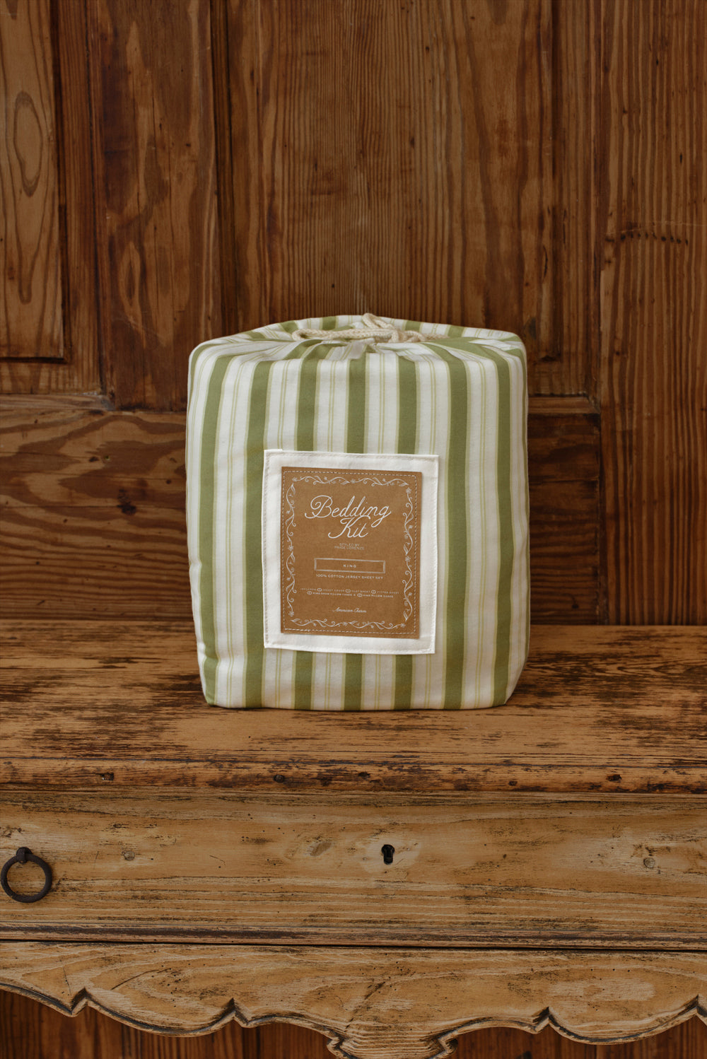 Farm Friends Bedding Kit - Green Pinstripe