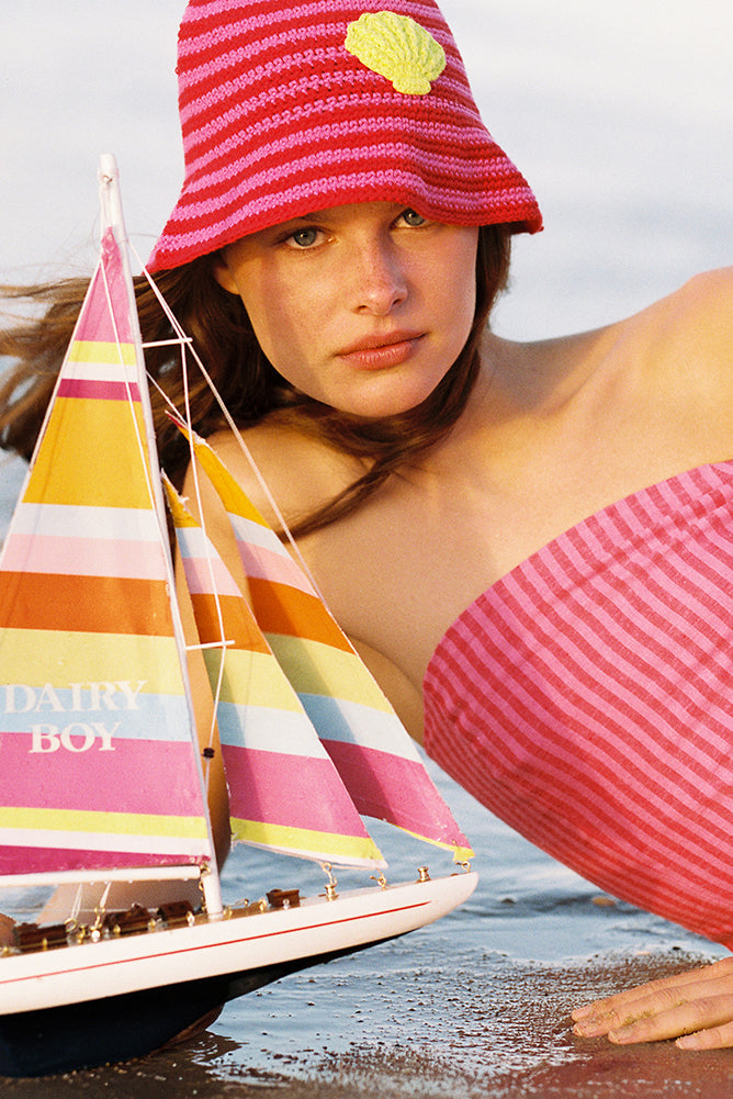 The DB Summer Hat - Picnic Stripe