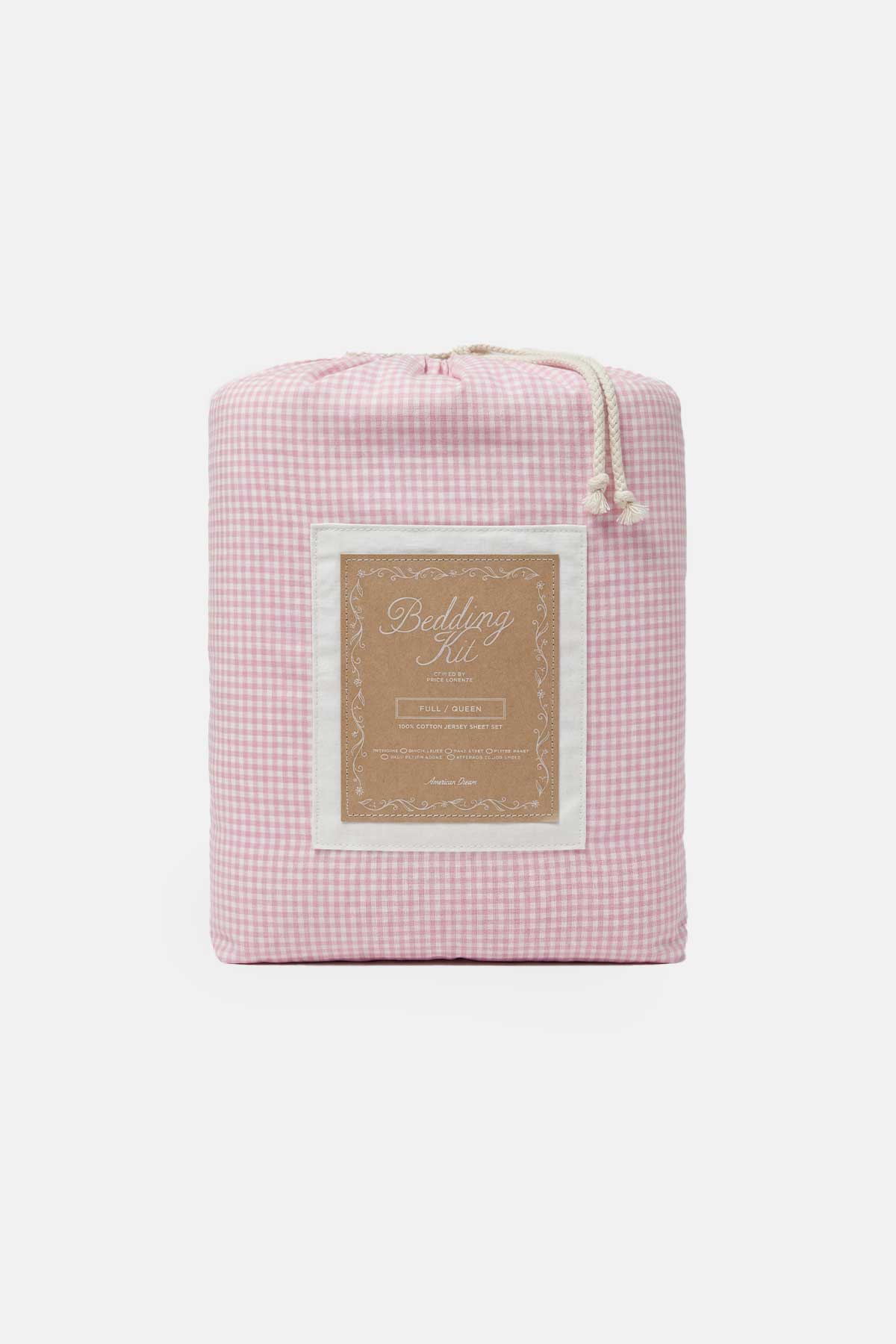 Farm Friends Bedding Kit - Pink Gingham