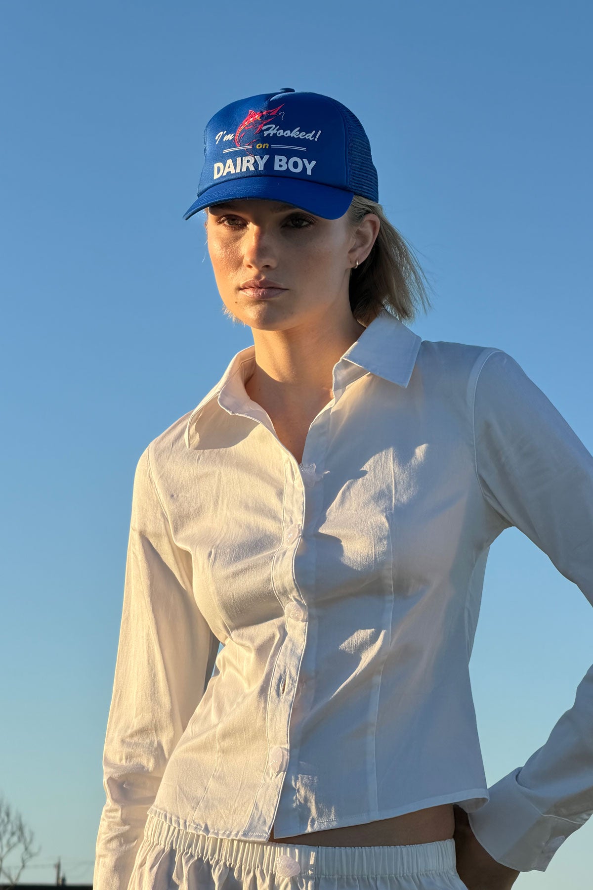 I'm Hooked Trucker Hat - Electric Blueberry