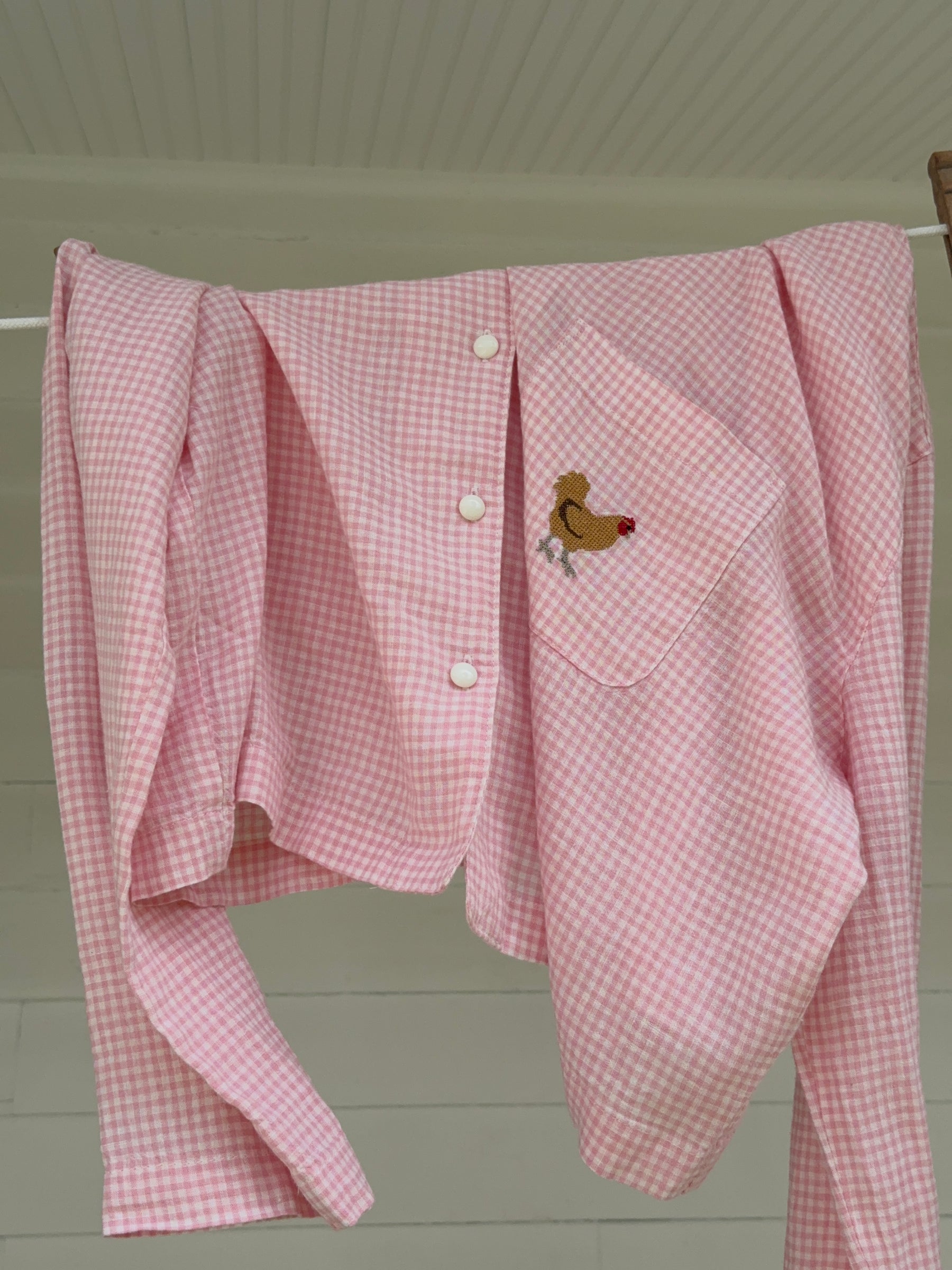 Farm Friends Sleep Set - Rooster in Pink Gingham