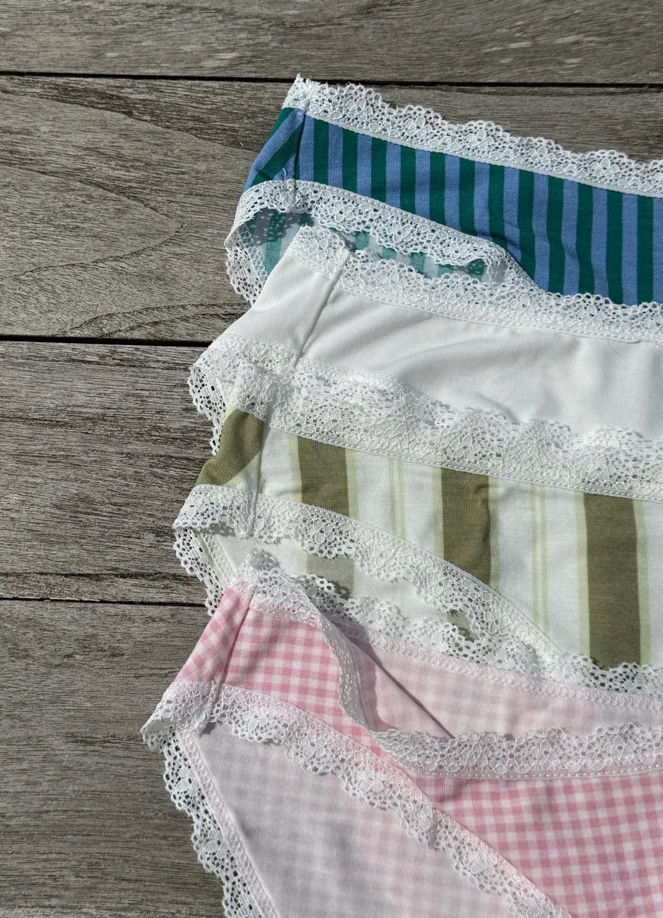 Cheeky Undie Pack - Green Pinstripe Multi