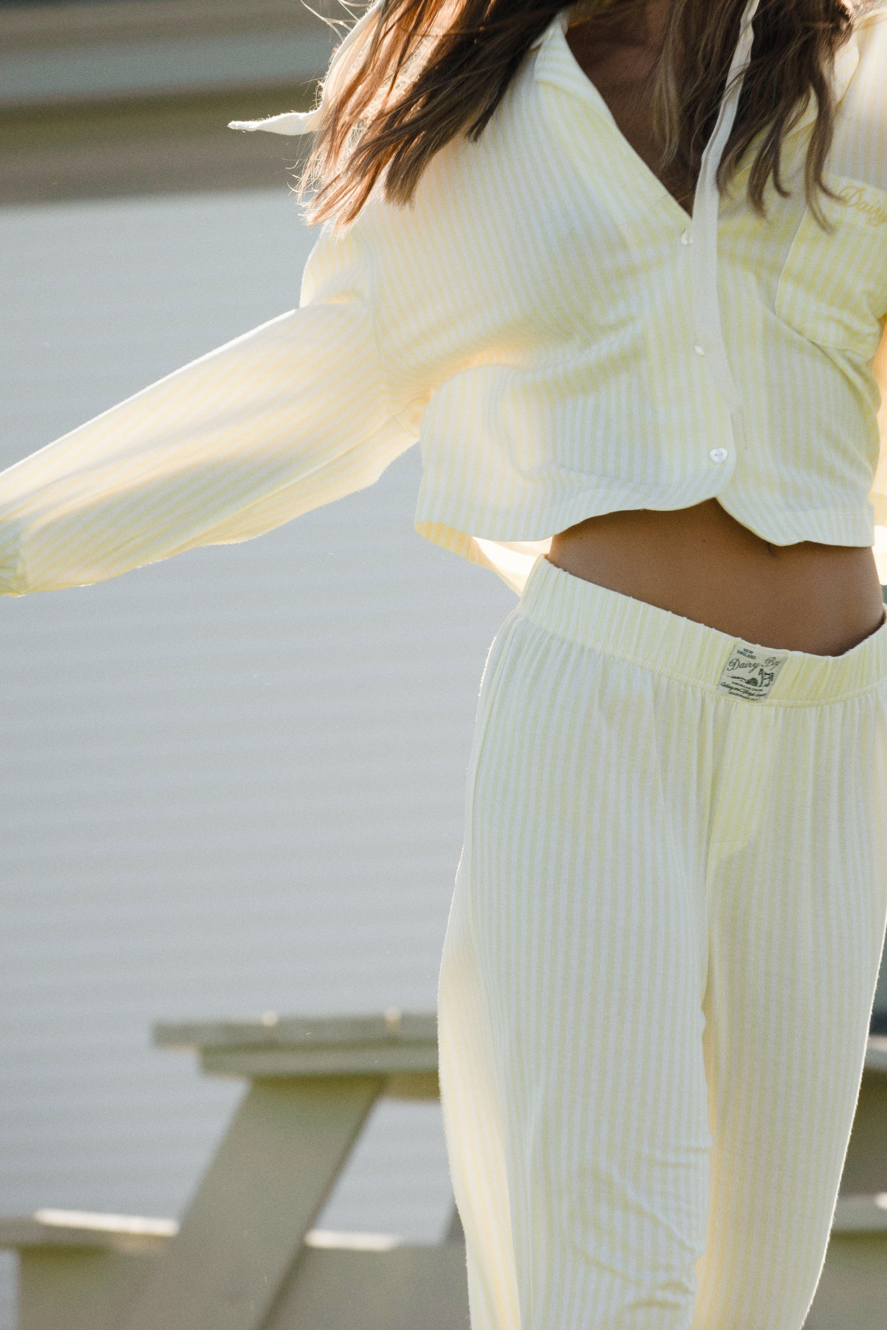 Butter Sleep Set - Lemon Pinstripe