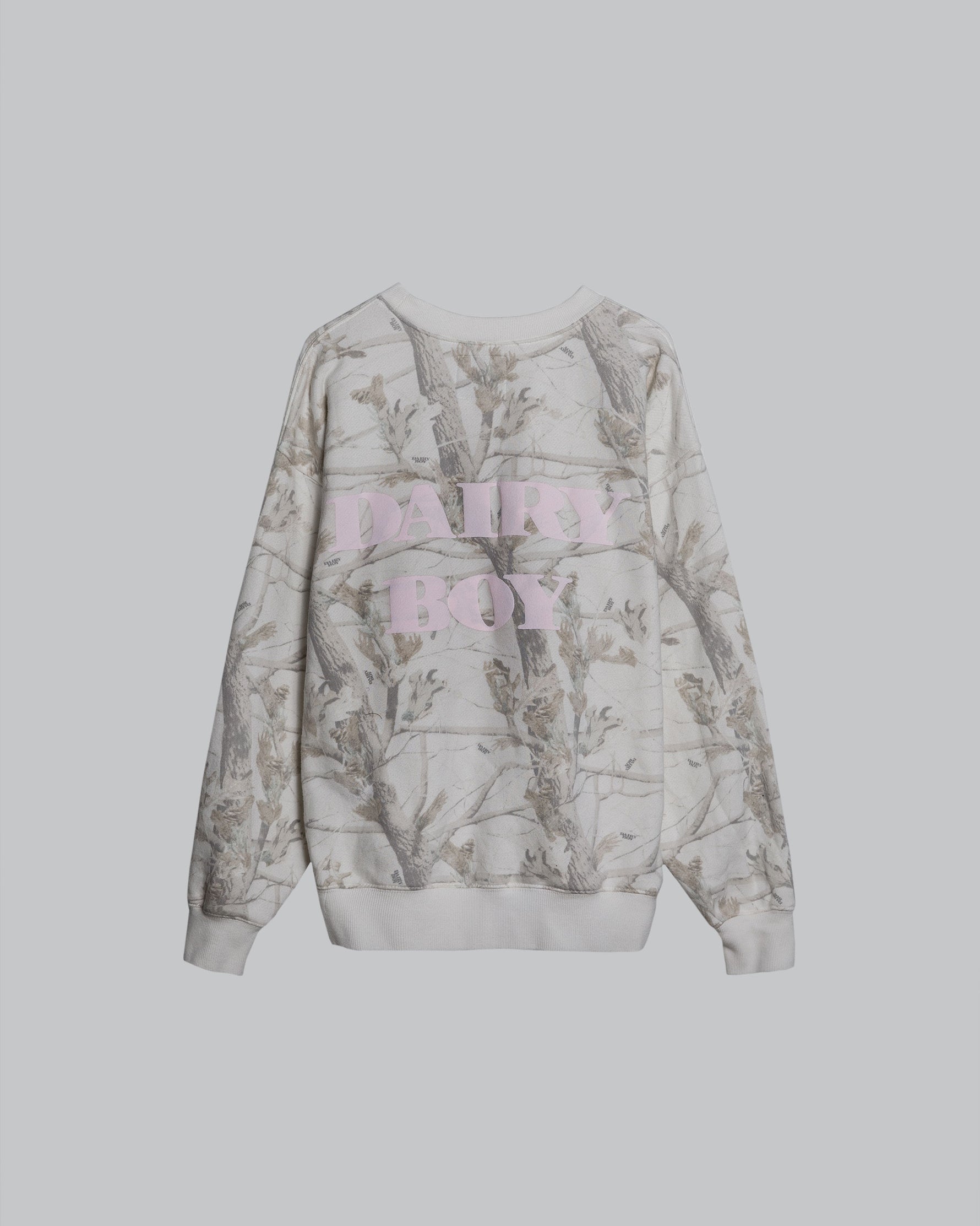 Woodland Camo Crewneck Pink Puff Logo Dairy Boy