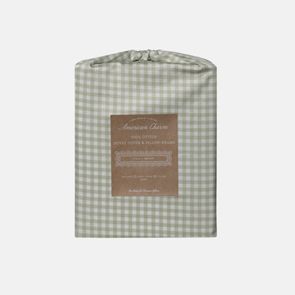 Eyelet Gingham Duvet Set - Meadow