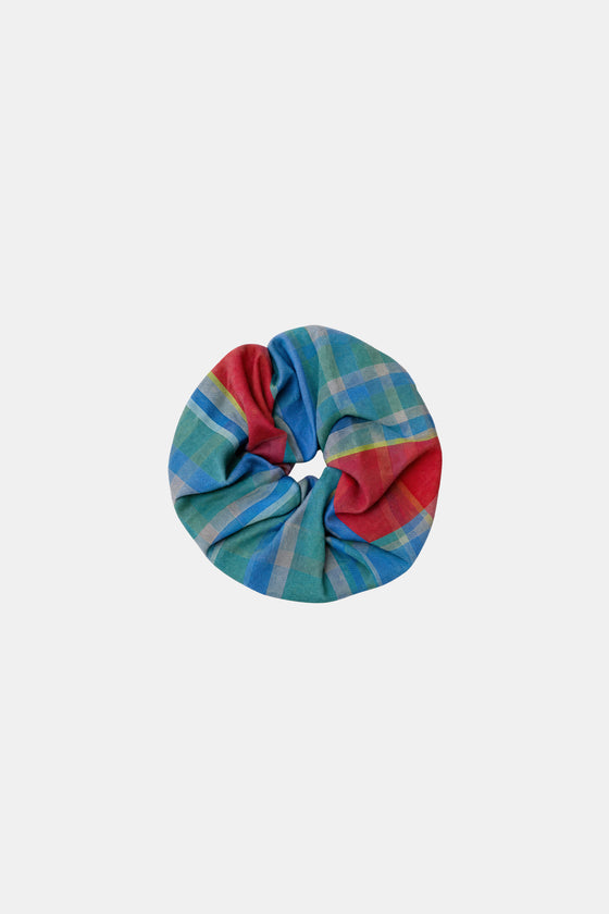 Multicolored scrunchie on a white background
