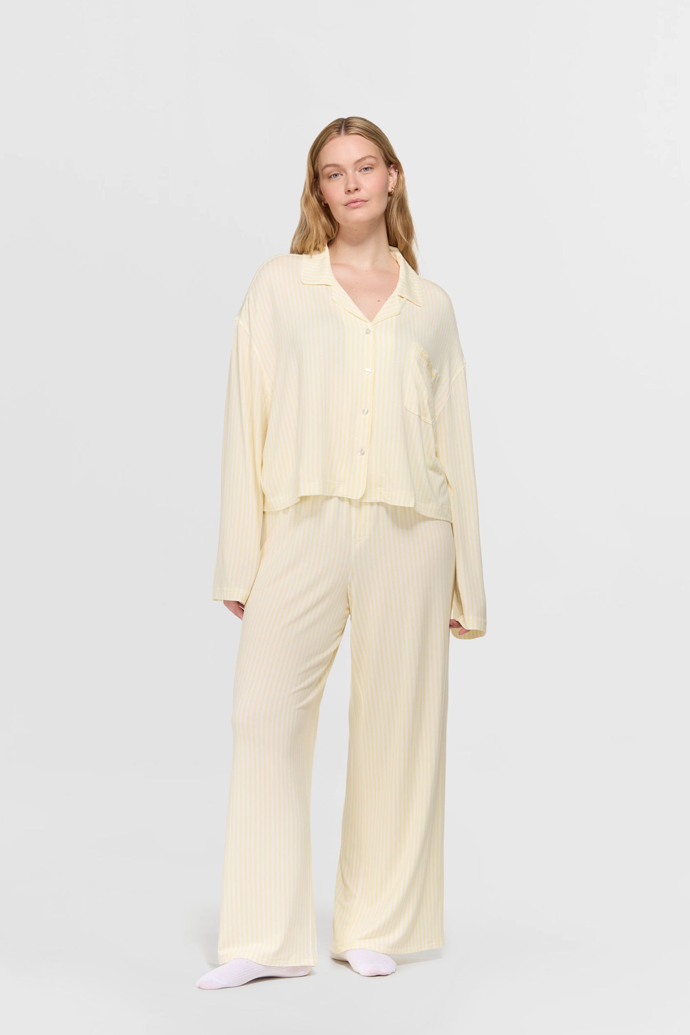 Butter Sleep Set - Lemon Pinstripe