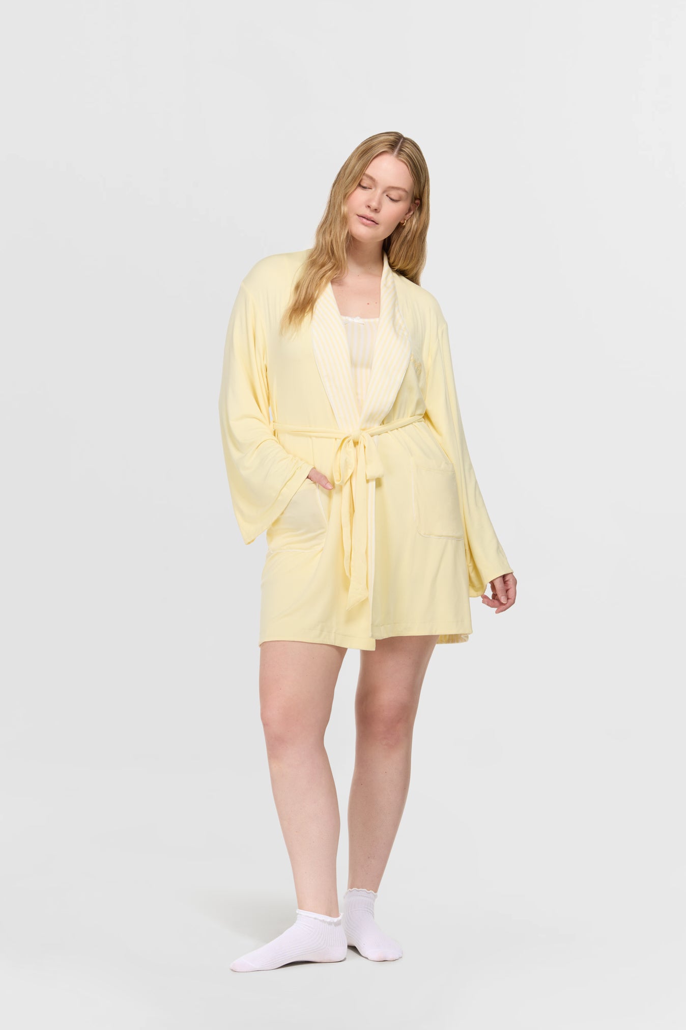 Lemon Pinstripe Robe