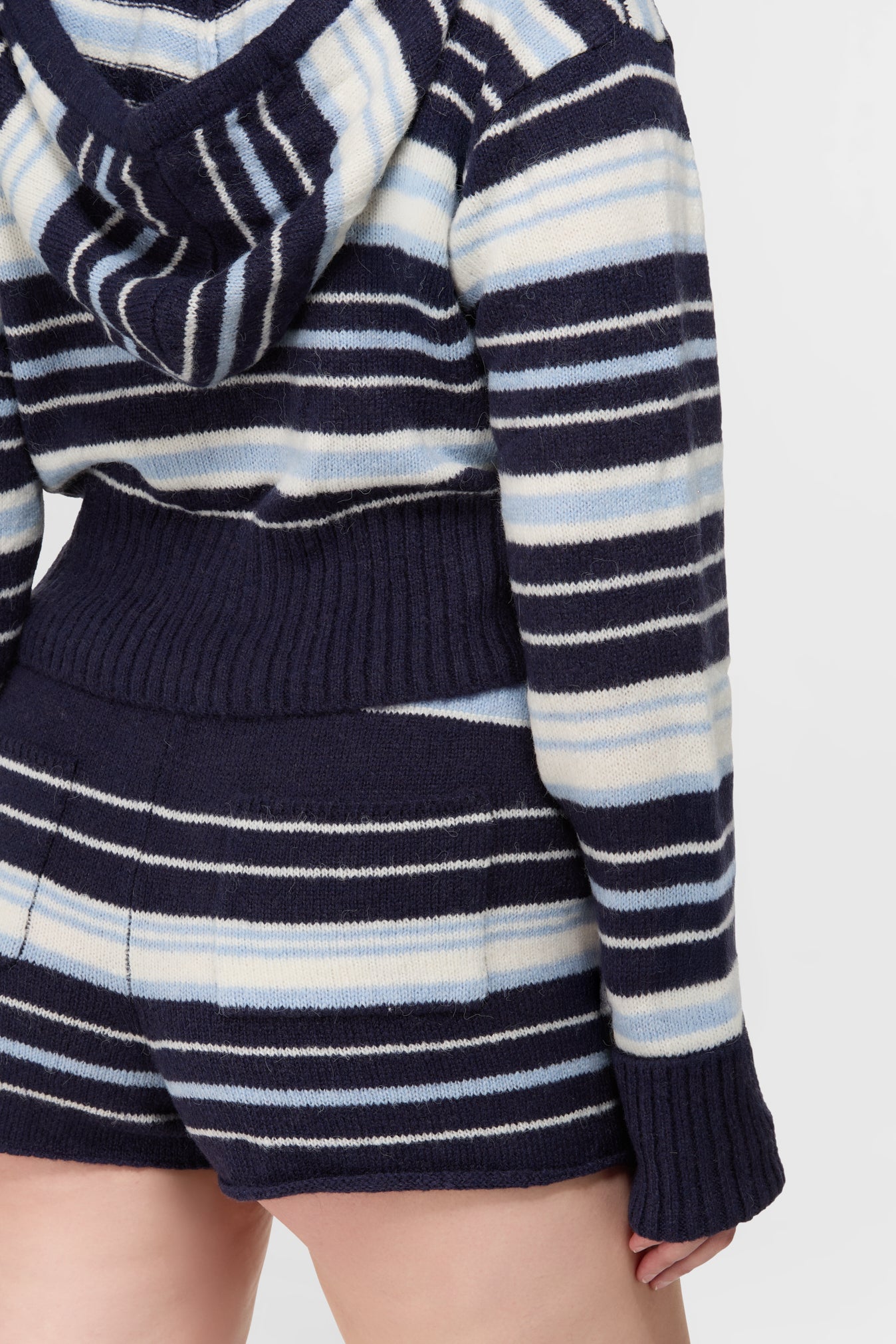 Surfside Striped Knit Shorts - Ocean Blue