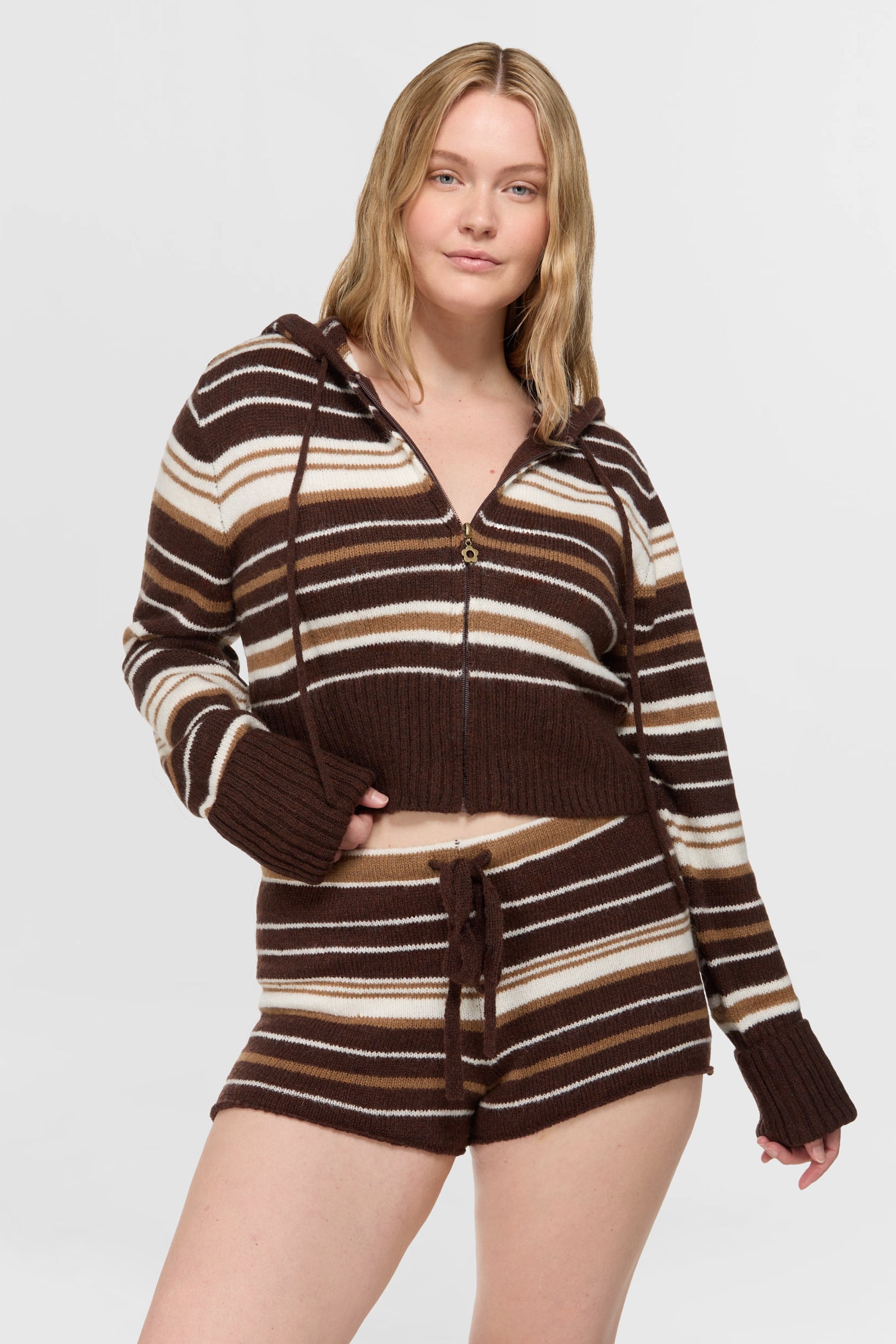 Surfside Striped Knit Zip Up - Sand Dune Sand Dune / XXL Surfside Striped Knit Zip Up - Sand Dune Sand Dune / XXL