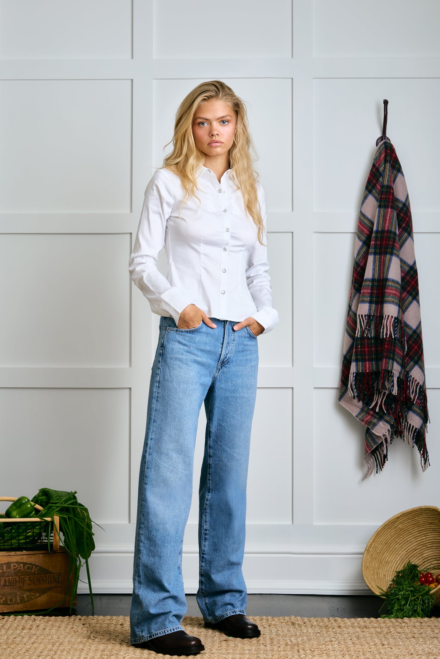 Tailored Pearl Snap Top - Goose