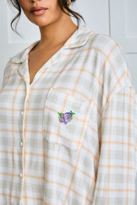 Garden Bed Sleep Set - Eggplant in Sailor Plaid