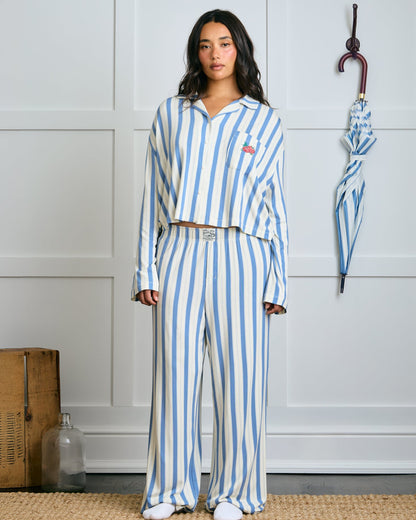 Garden Bed Sleep Set - Tomato in Blue Pinstripe