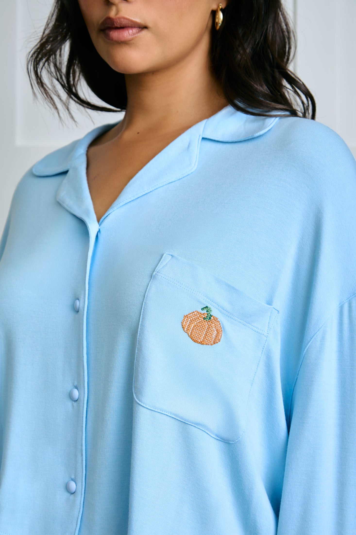 Garden Bed Sleep Set - Pumpkin in Cool Blue