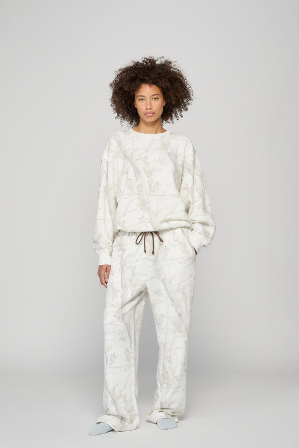 Oversized Crewneck - Woodland Camo/Teddy Applique