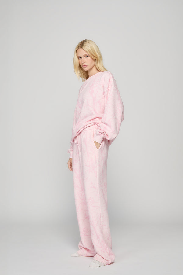 Oversized Crewneck - Bubblegum Camo/Pink Applique