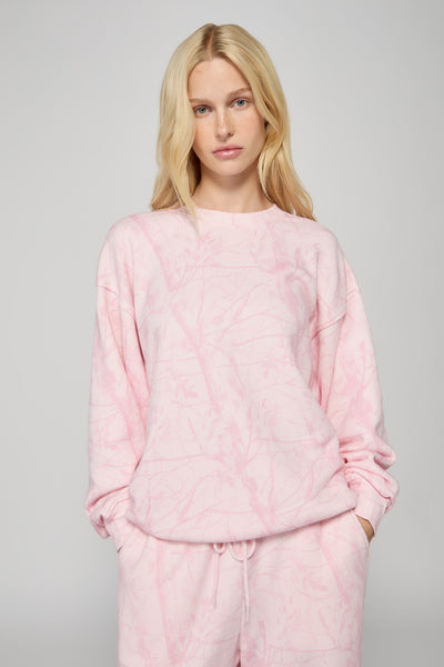 Oversized Crewneck - Bubblegum Camo/Pink Applique