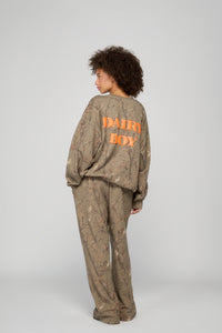 Oversized Crewneck - Evergreen Camo/Orange