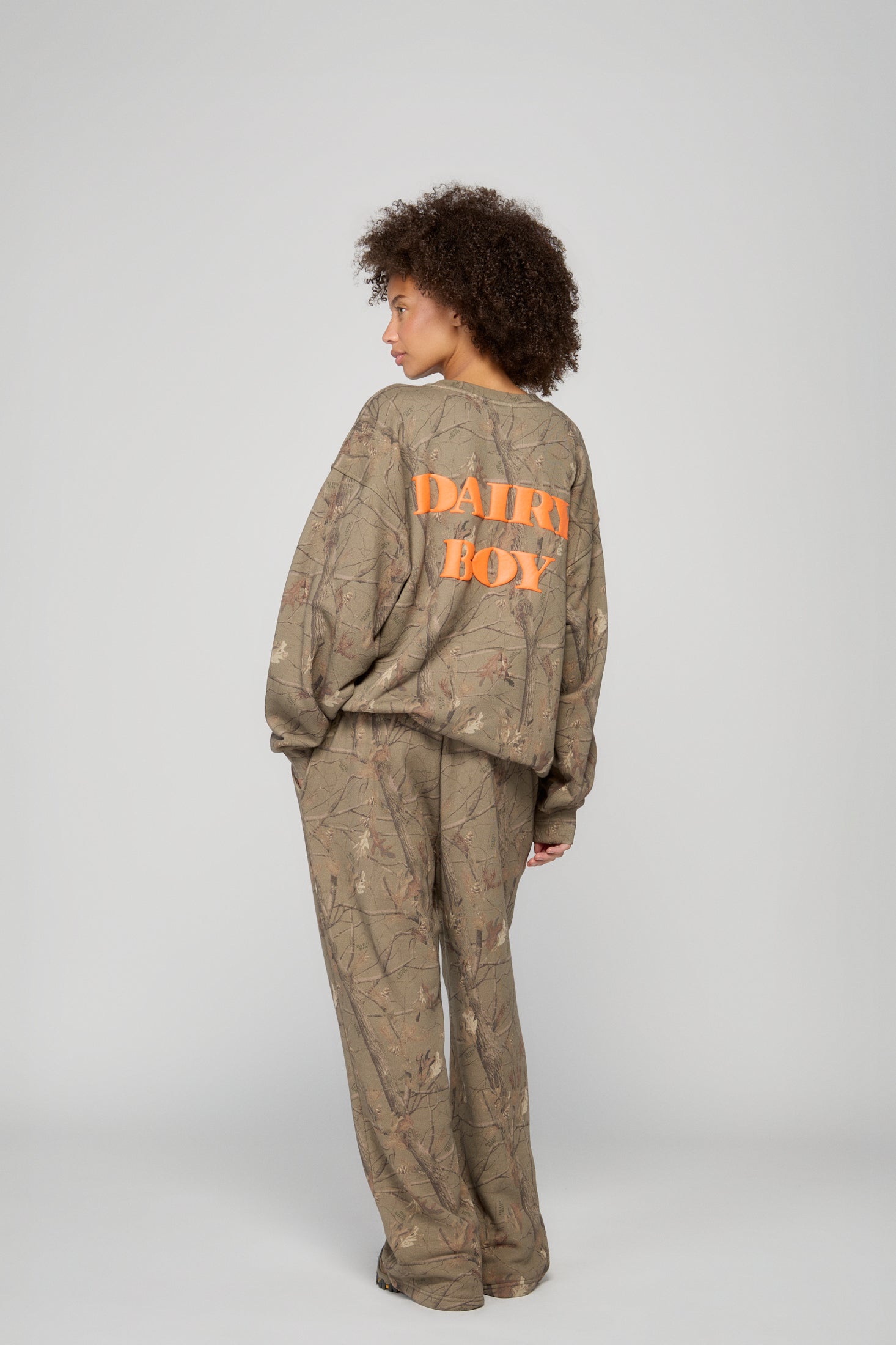 Oversized Crewneck - Evergreen Camo/Orange