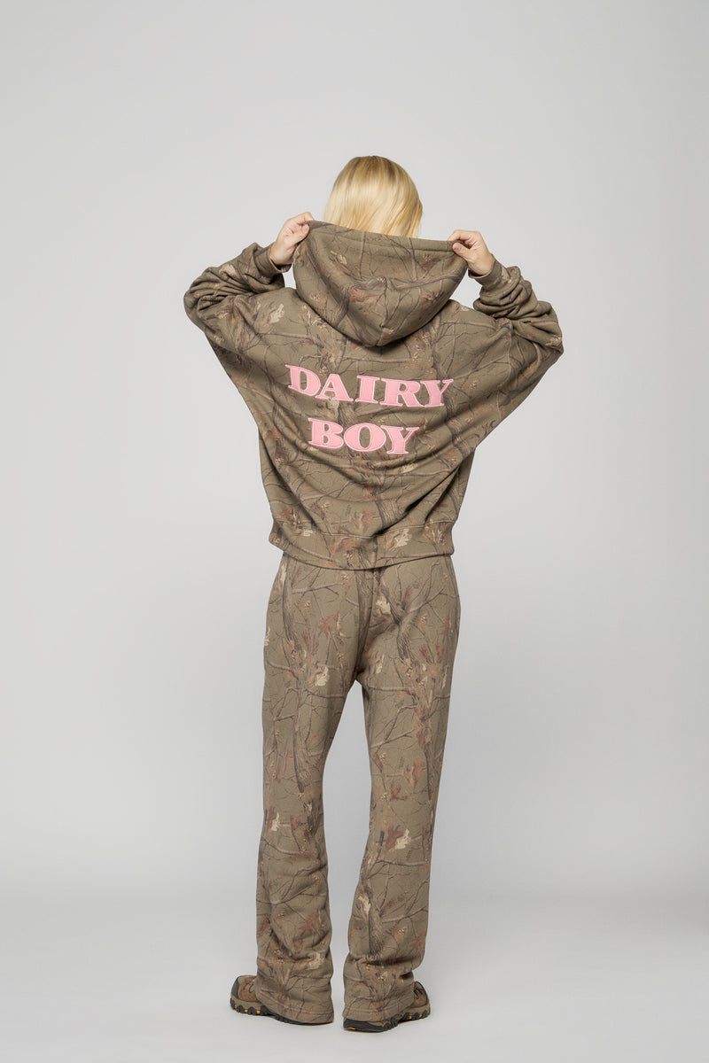 The Boyfriend Hoodie - Evergreen Camo/Pink