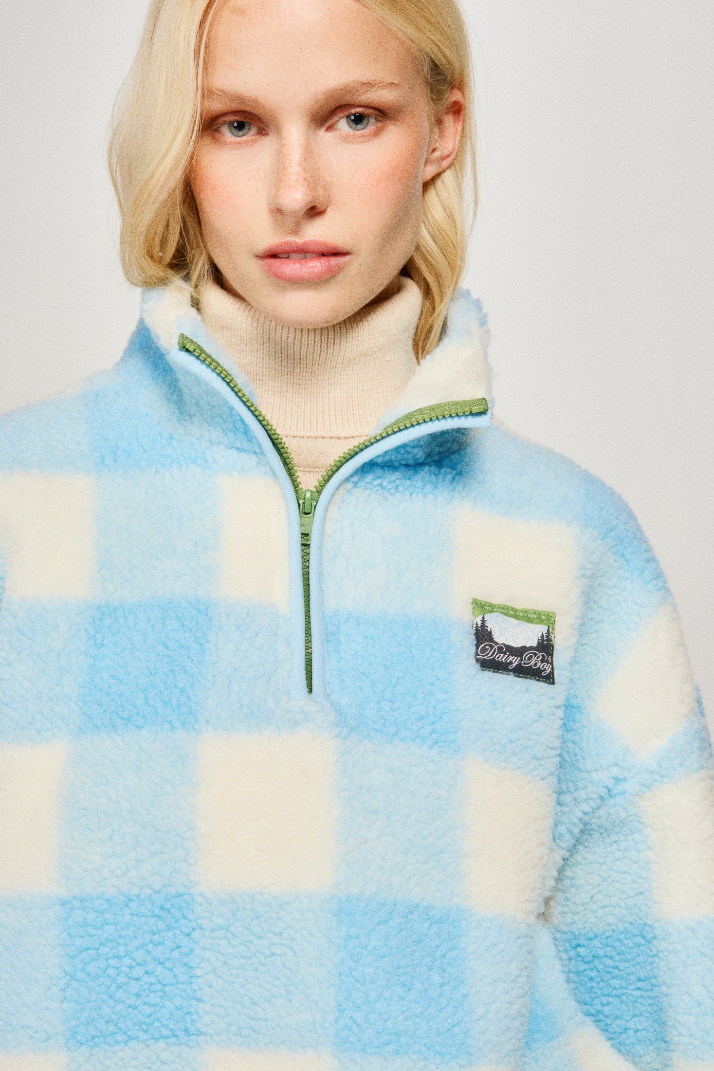 Green Mountain Fleece - Blue Buffalo Check