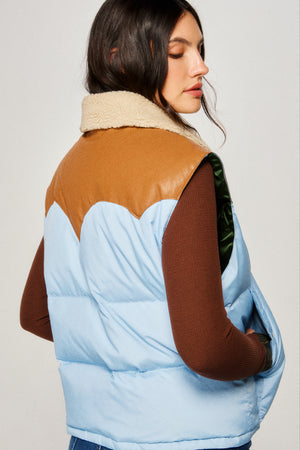 Mountain Puffer Vest - Sky Blue