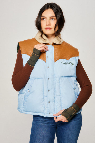 Mountain Puffer Vest - Sky Blue
