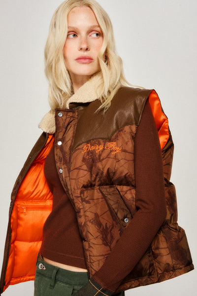 Mountain Puffer Vest - Chocolate Camo