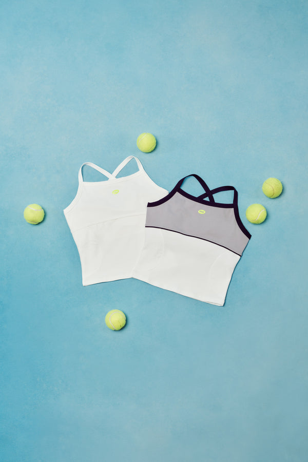 Tank tops on blue floor