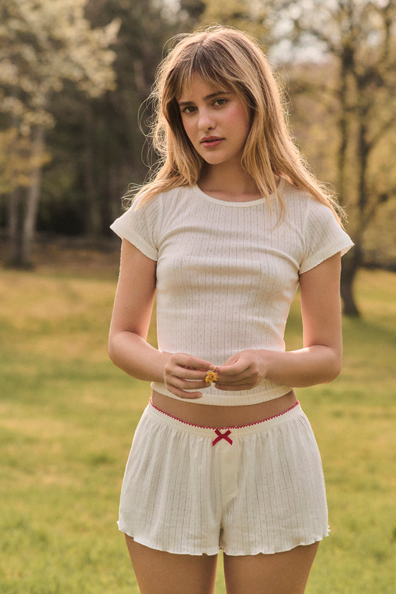 Pointelle Sleep Tee - Cupid