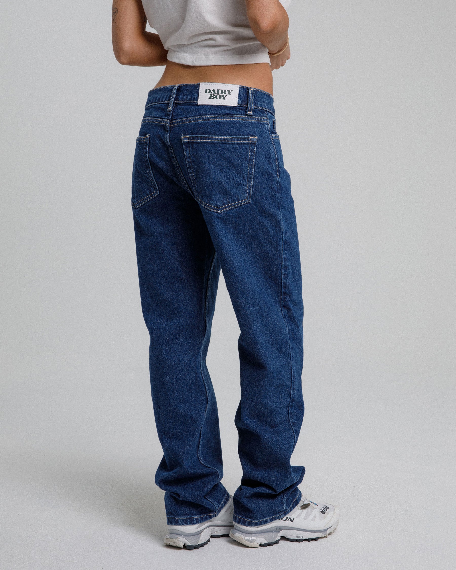 Relaxed Straight Leg Denim - Dark Wash