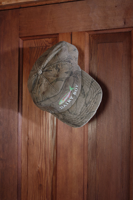 Neon Fish Trucker Hat - Evergreen Camo
