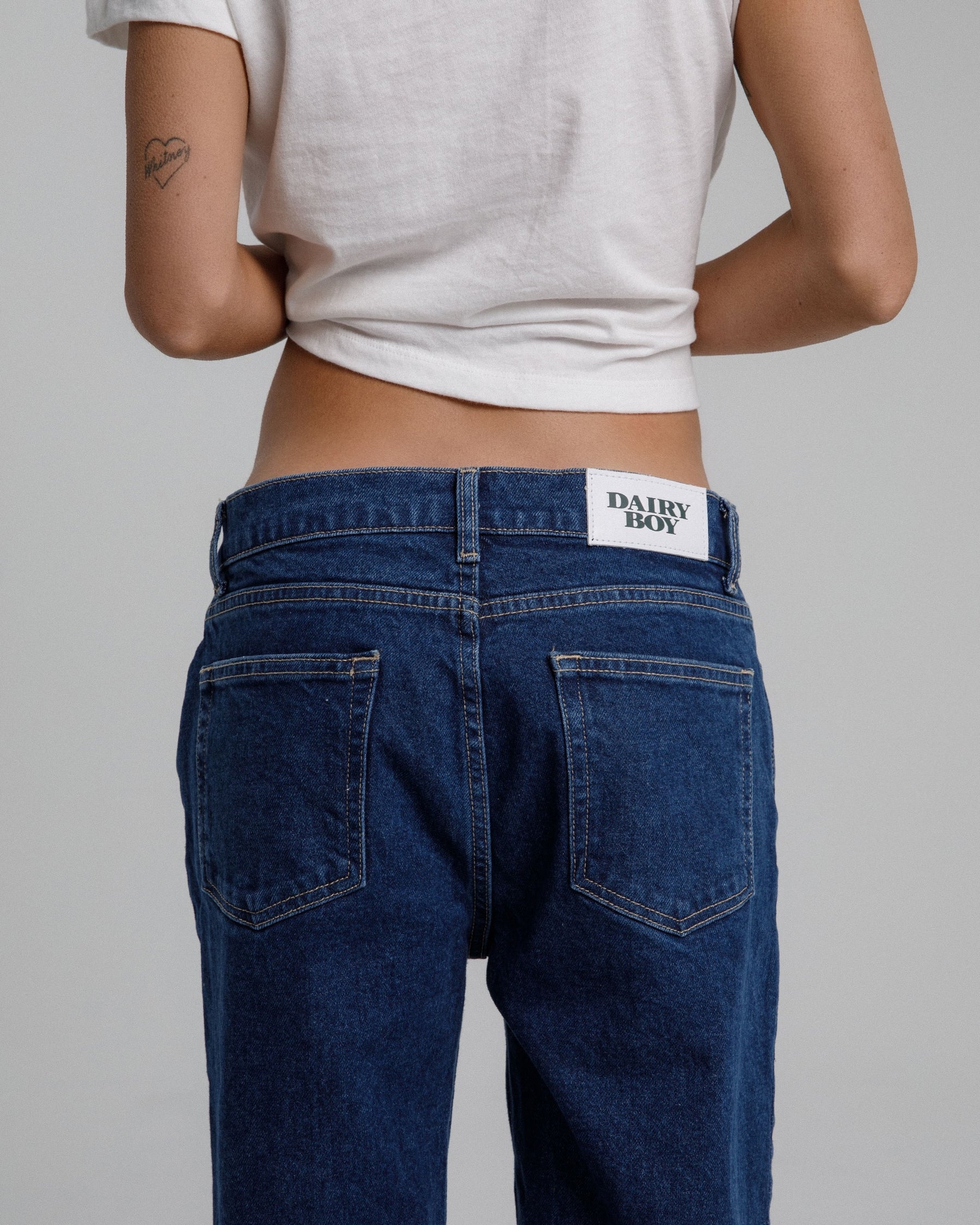 Relaxed Straight Leg Denim - Dark Wash