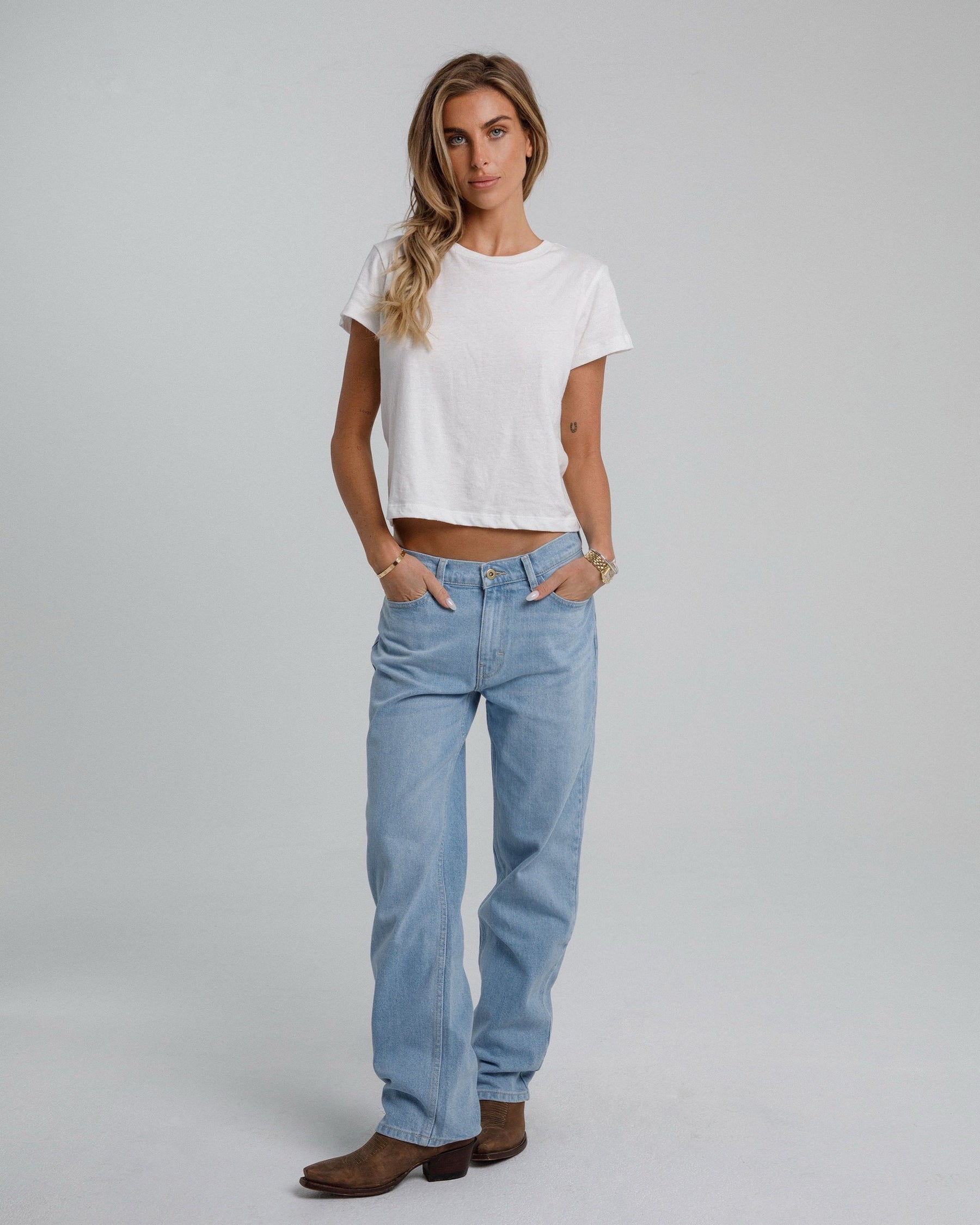 Relaxed Straight Leg Denim - Light Wash