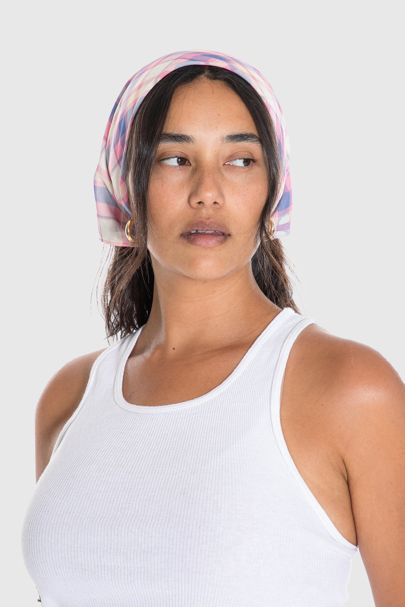 Garden Bed Head Scarf - Country Check
