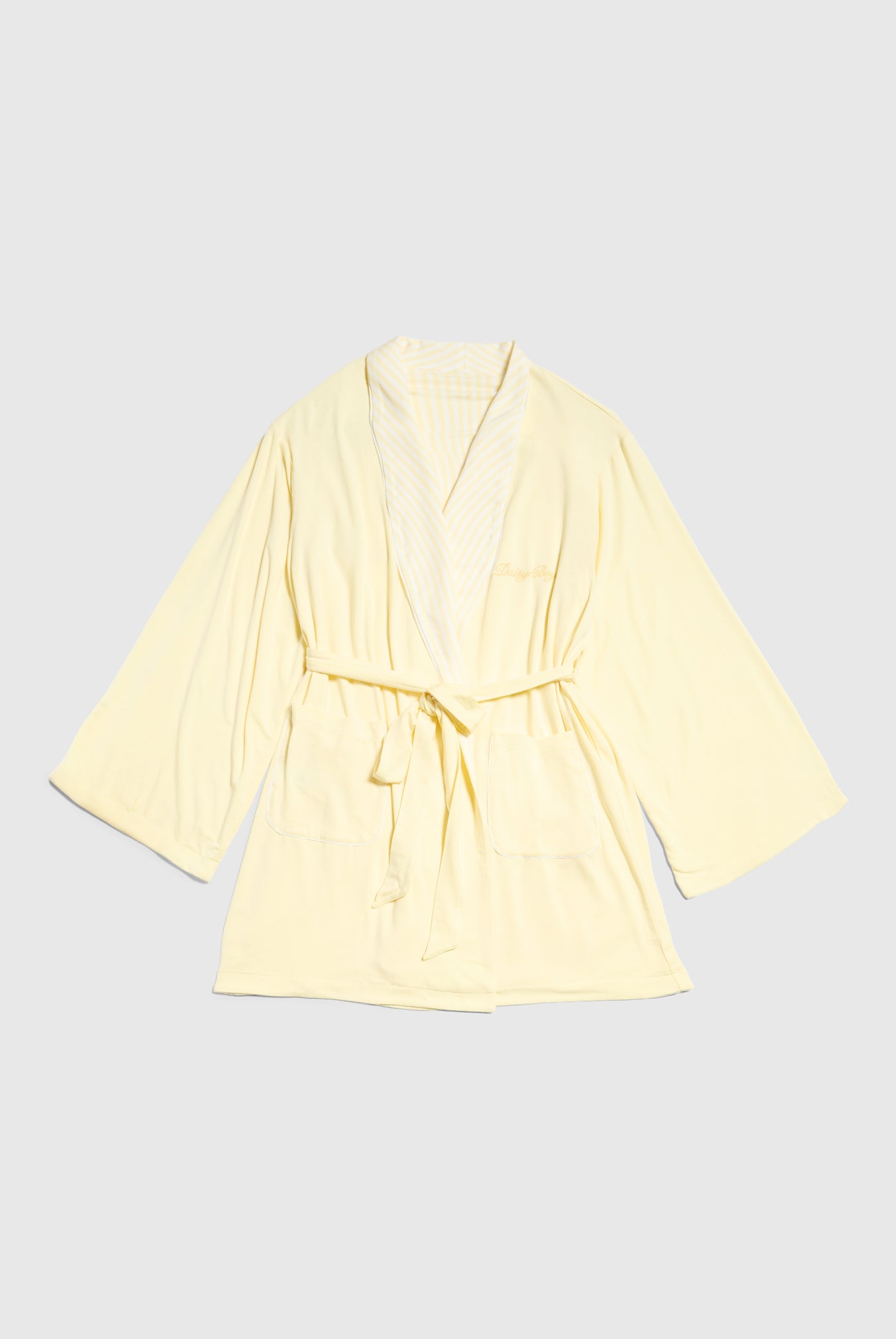 Lemon Pinstripe Robe