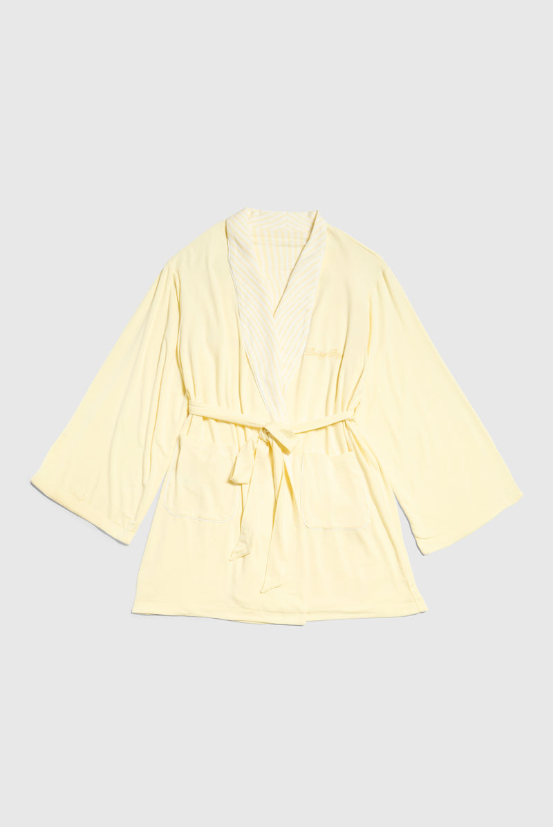 Lemon Pinstripe Robe