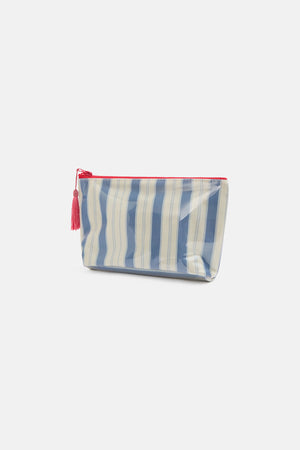 Garden Bed Makeup Bag - Blue Pinstripe