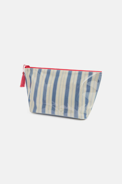 Garden Bed Makeup Bag - Blue Pinstripe