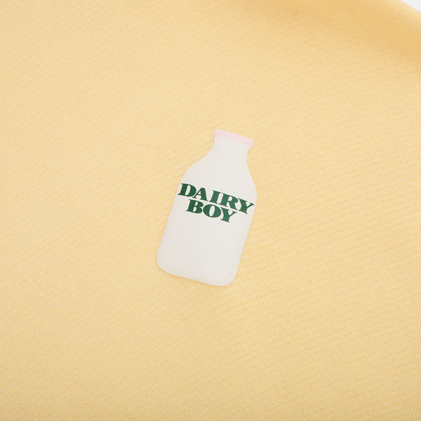 Milk Bottle Cropped Hoodie - Yellow