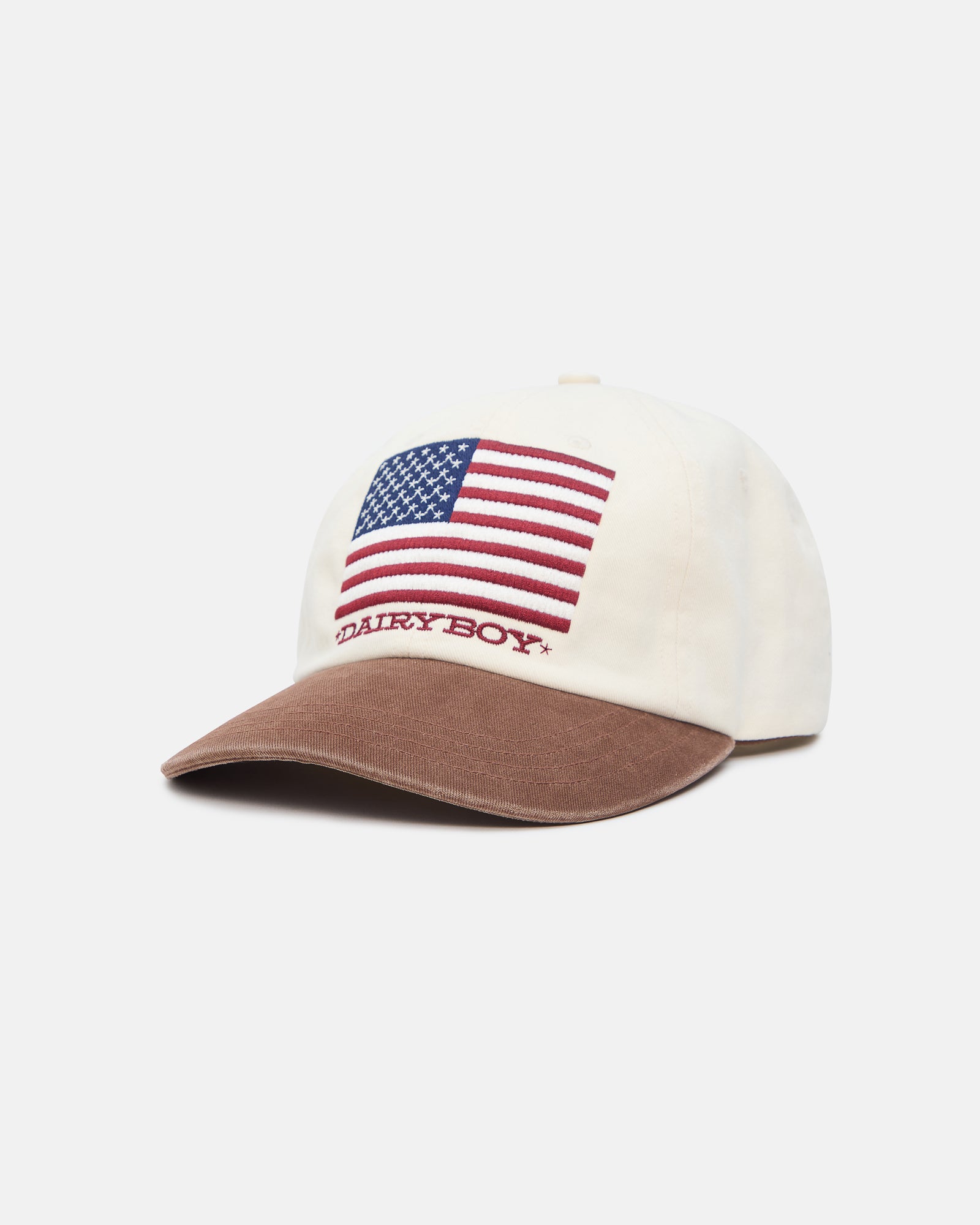 Flag Stamp Baseball Hat - Brown