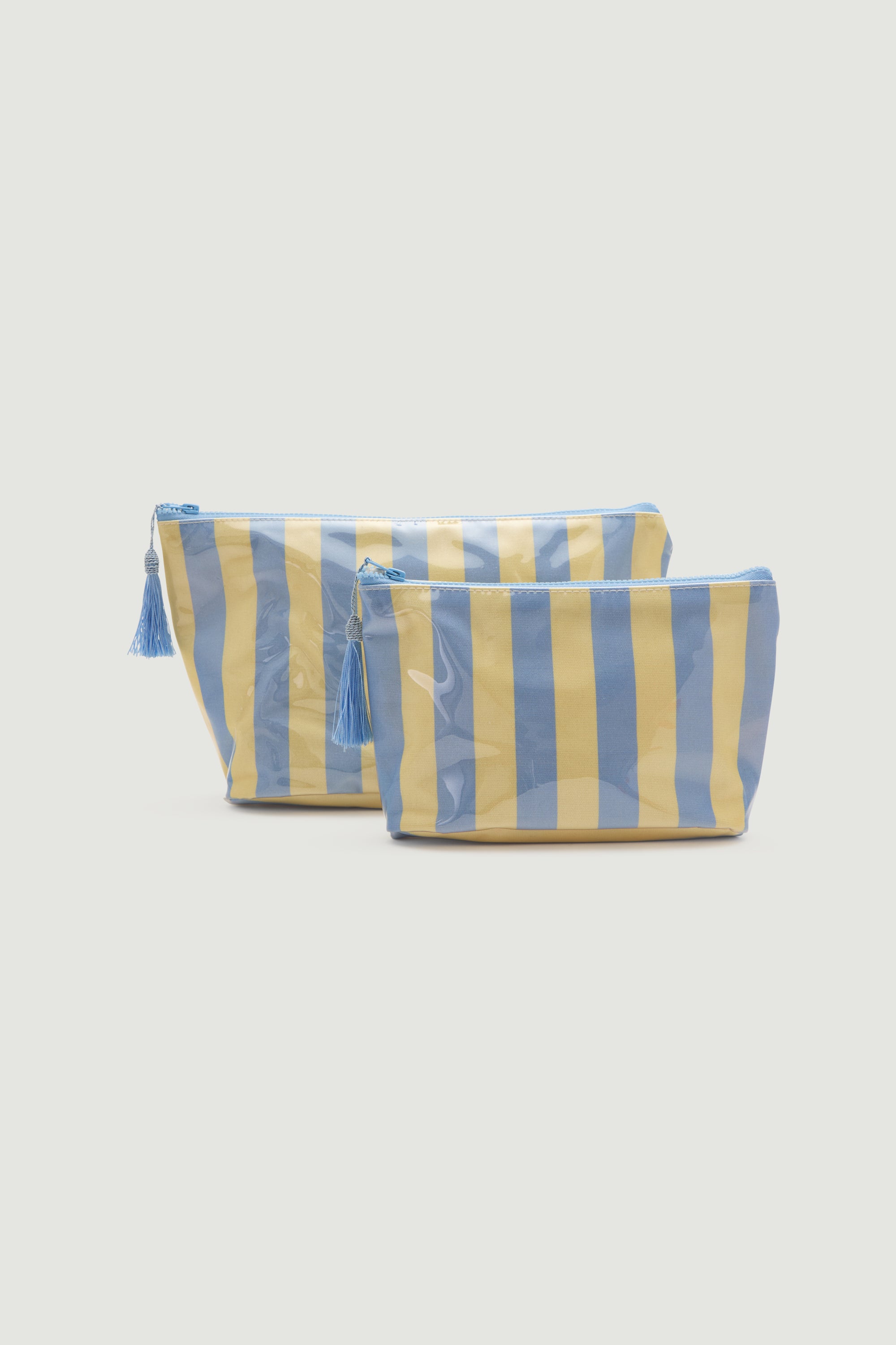 Cashmere Makeup Bag - Bluebird Stripe