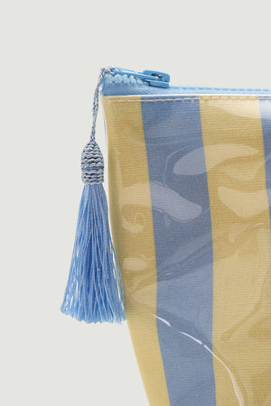 Cashmere Makeup Bag - Bluebird Stripe