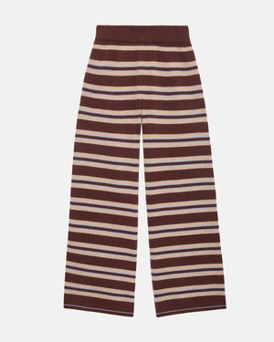 The Cashmere Pant - Coffee Stripe