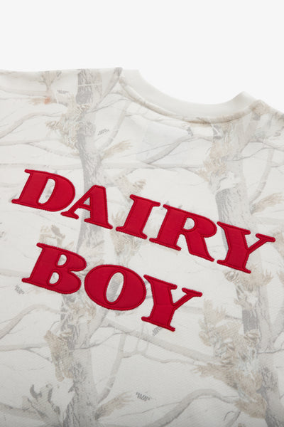 Study Break Oversized Crewneck - Woodland Camo/Barn Red